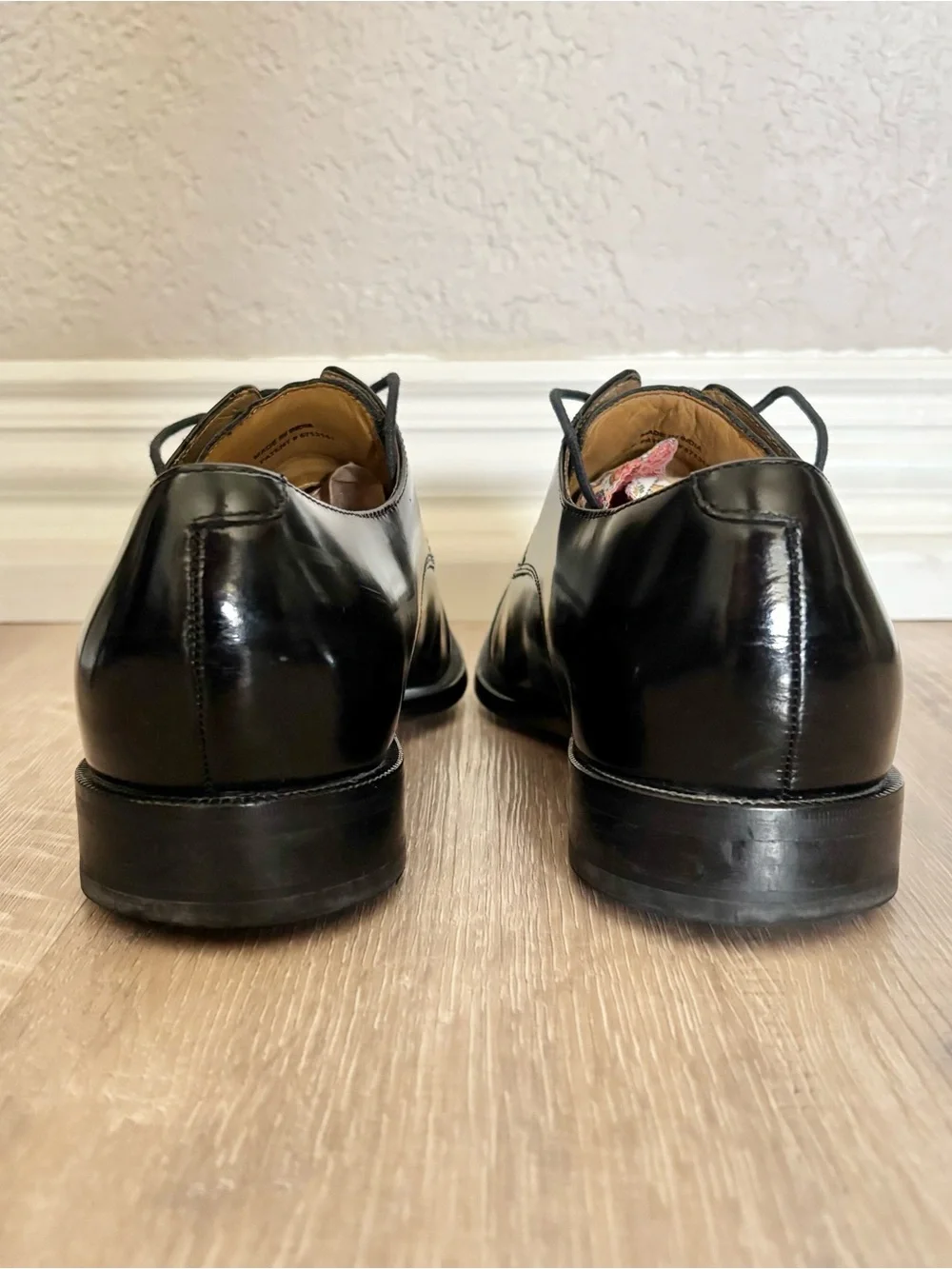 Cole Haan Men’s 10.5M Black Leather Dress Shoes Cap Toe Lace Up Nike Air